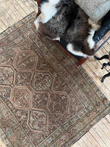 antique Persian accent rug sustainable home decor at Woven Kin Home