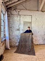 antique Persian accent rug sustainable home decor at Woven Kin Home