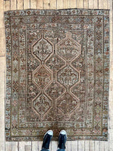 antique Persian accent rug sustainable home decor at Woven Kin Home