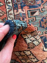 close-up of an Antique Persian accent rug