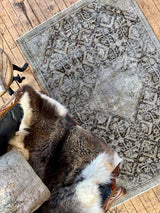 antique Persian accent rug sustainable home decor at Woven Kin Home