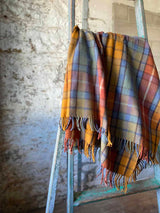 Recycled Wool Plaid Blanket Sustainable Home Decor at Woven Kin Home