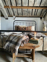 recycled wool plaid blanket sustainable home decor at Woven Kin Home