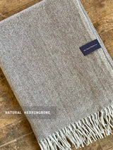 Recycled Wool Herringbone Blanket Sustainable Home Decor at Woven Kin Home