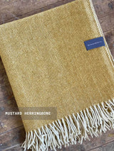 Recycled Wool Herringbone Blanket Sustainable Home Decor at Woven Kin Home