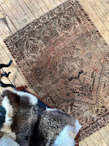 antique Persian accent rug sustainable home decor at Woven Kin Home