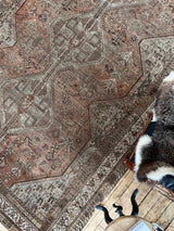 Antique Persian area rug sustainable home decor at Woven Kin Home