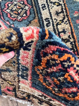 Close-up of a Colorful vintage area rug