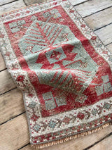 Vintage Turkish Accent Rug Woven Kin Home