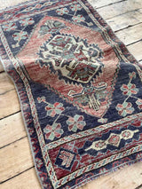 Vintage Turkish Accent Rug Woven Kin Home