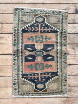 Vintage Turkish Accent Rug Woven Kin Home