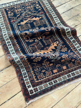 Vintage Turkish Accent Rug Woven Kin Home