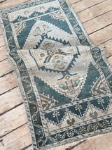Vintage Turkish Accent Rug Woven Kin Home