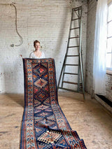 Antique Caucasian Runner Rug