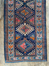 Antique Caucasian Runner Rug