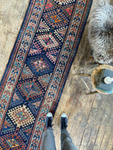 Antique Caucasian Runner Rug