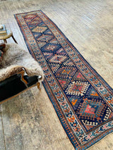 Antique Caucasian Runner Rug