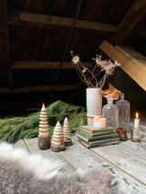 holiday handcrafted wooden tree trio