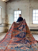 antique Caucasian Soumak area rug