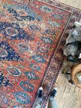 antique Caucasian Soumak area rug