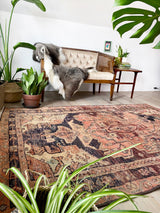 Mishka // 7'4" x 4'11" - Vintage Rug at Petrichor Vintage Co.