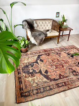 Mishka // 7'4" x 4'11" - Vintage Rug at Petrichor Vintage Co.