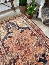 Mishka // 7'4" x 4'11" - Vintage Rug at Petrichor Vintage Co.