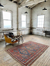 antique Caucasian Soumak area rug