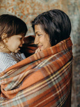 recycled wool plaid blanket sustainable home decor at Woven Kin Home