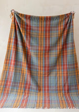 recycled wool plaid blanket sustainable home decor at Woven Kin Home