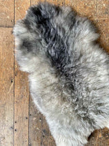 organic sheepskin rug - ivory and grey