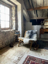 organic sheepskin rug - ivory and grey