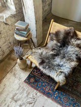 organic sheepskin rug tan & brown mix