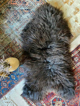 organic sheepskin rug - dark chocolate