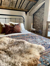 organic sheepskin rug - tan, grey, brown