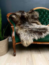organic sheepskin rug tan & brown mix