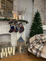 holiday vintage rug stockings