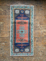 Vintage Turkish Tiny Accent Rug