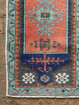Vintage Turkish Tiny Accent Rug