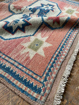 Vintage Turkish Tiny Accent Rug