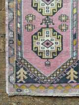Vintage Turkish Tiny Accent Rug