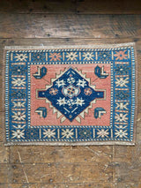 Vintage Turkish Tiny Accent Rug
