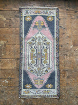 Vintage Turkish Tiny Accent Rug