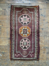 Vintage Turkish Tiny Accent Rug