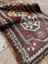 Vintage Turkish Tiny Accent Rug