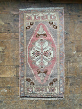 Vintage Turkish Tiny Accent Rug