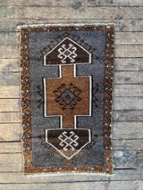 Vintage Turkish Tiny Accent Rug