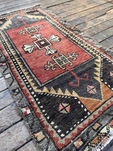 Vintage Turkish Tiny Accent Rug