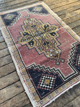 Vintage Turkish Tiny Accent Rug