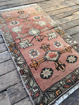 Vintage Turkish Tiny Accent Rug